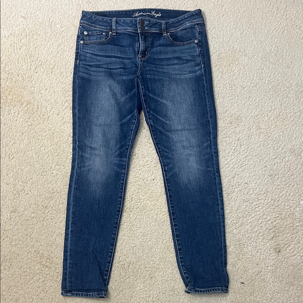 American Eagle Outfitters Women's Dark Blue Skinny Jeans